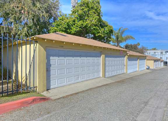 Garage doors at Acclaim at Baldwin Apartments, Los Angeles, California