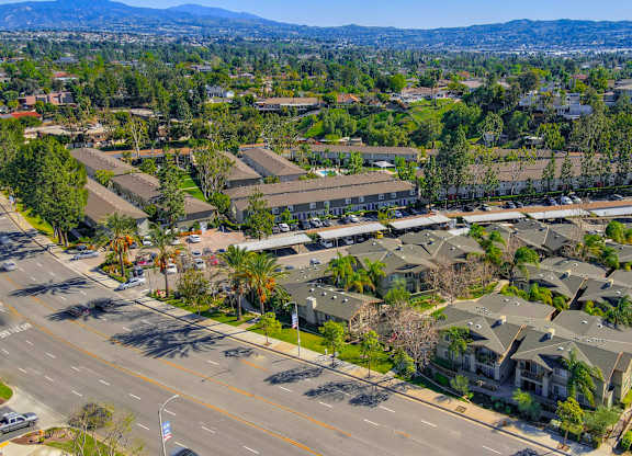 Aerial view of city at Yorba Linda Apartments, Yorba Linda
