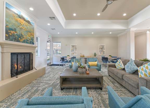 Contemporary Living Room at Norden Terrace Apartments, North Highlands, CA