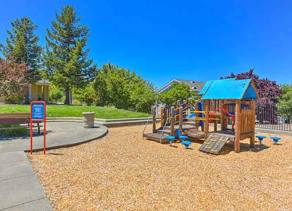 Playground with slide at Creekside at Meadow Park, Novato, California