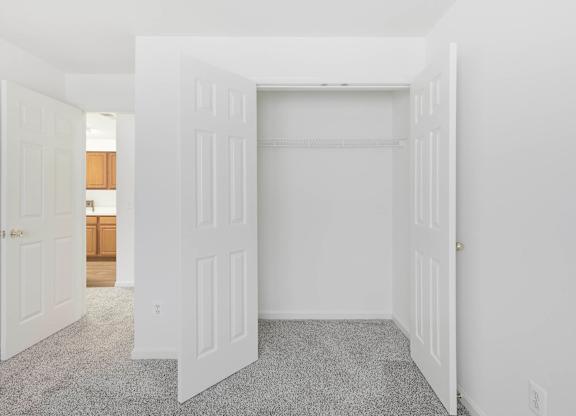 Empty closet with carpet flooring at Acclaim at Ashburn Apartments, Ashburn, VA 20147