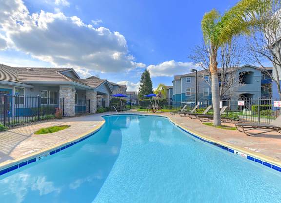 Blue Cool Swimming Pool at Norden Terrace Apartments, North Highlands, 95660