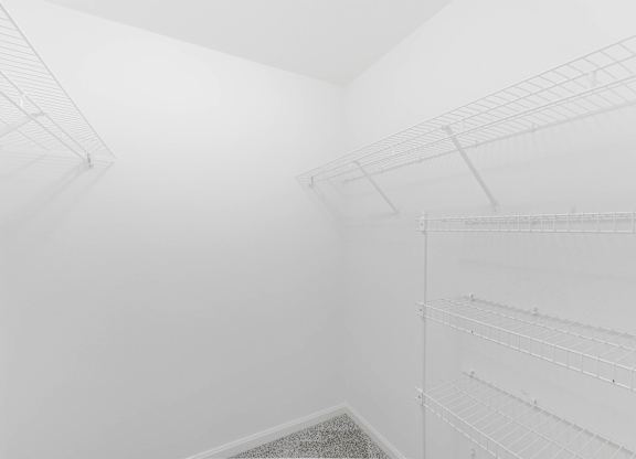 Walk-in closet with wire shelving at Acclaim at Ashburn Apartments, Ashburn