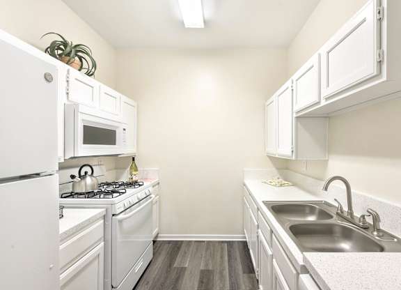 Small White Kitchen at Acclaim at South Congress, Austin