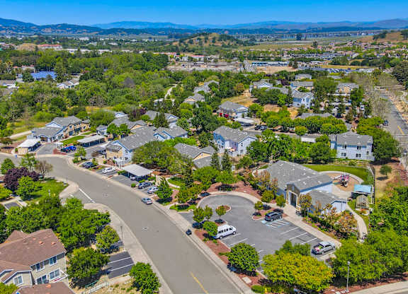 Neighborhood bird's eye view at Creekside at Meadow Park, California, 94949