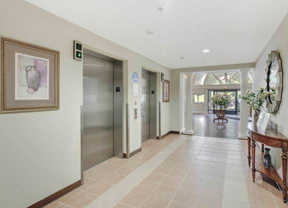 Interior Hallway at Cascades Village (55+) Apartments, Sterling