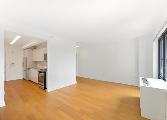Kitchen with White Walls at 535 Carlton Ave Apartments, Brooklyn, New York