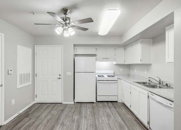 Spacious Kitchen at River Run Apartments, California