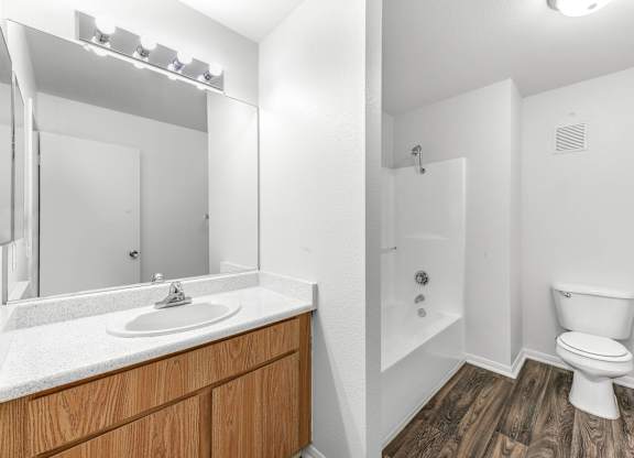 Primary Bathroom at The Terraces Apartments, California, 92026