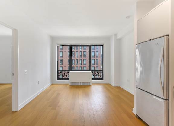 Kitchen with White Refrigerator at 535 Carlton Ave Apartments, Brooklyn, 11238