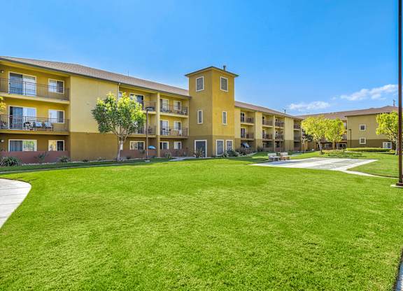 Lush Green Lawn at River Run Apartments, Corona, CA