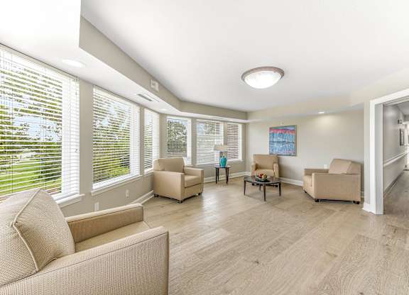Bright Living Room at Cameron Court, Michigan, 48211