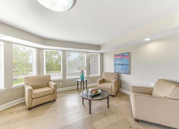 Bright Living Room with couch at Cameron Court, Michigan