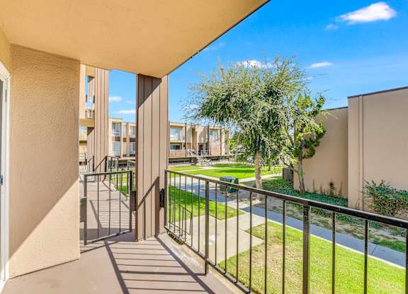Balcony with a Metal Railing at Northpointe Apartments, California, 90805