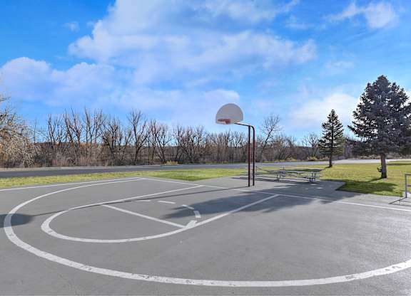 Basketball Court with Hoop at Fox Crossing Apartments, Denver, CO