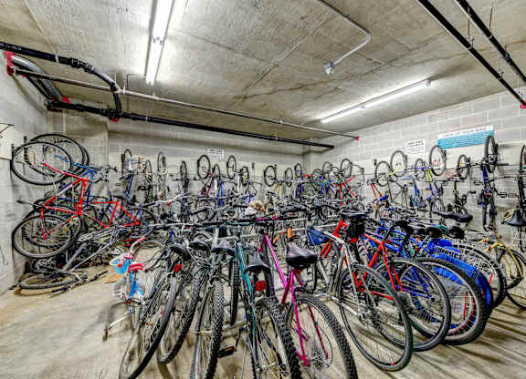 Bike shed at Lincoln Park Plaza Apartments, Illinois