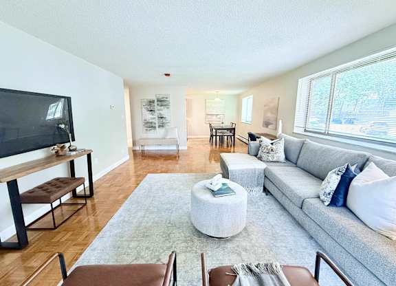 Modern Living Room at Morton Village Apartments, Mattapan, MA, 02126