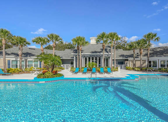 Blue Cool Swimming Pool at Wellington Woods Apartments, Kissimmee, FL, 34741