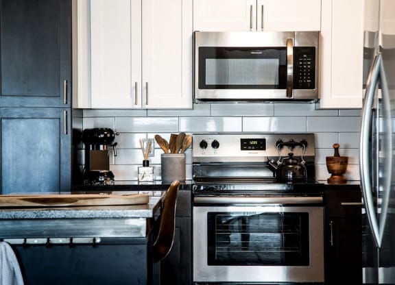 Electric Range In Kitchen at CityWay, Indiana