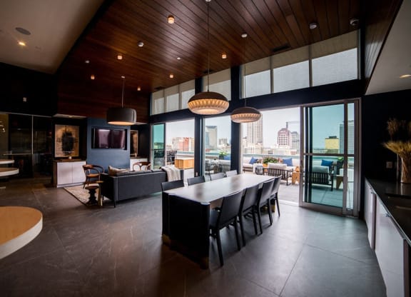Clubroom With Smart Tv And Ample Of Sitting Area at CityWay, Indianapolis, IN