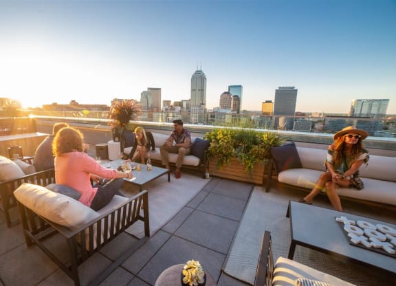 Rooftop Terrace Seating at CityWay, Indianapolis, IN