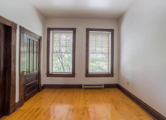 Bedroom withwindows at Lockerbie Court on Mass Ave, Indiana, 46204
