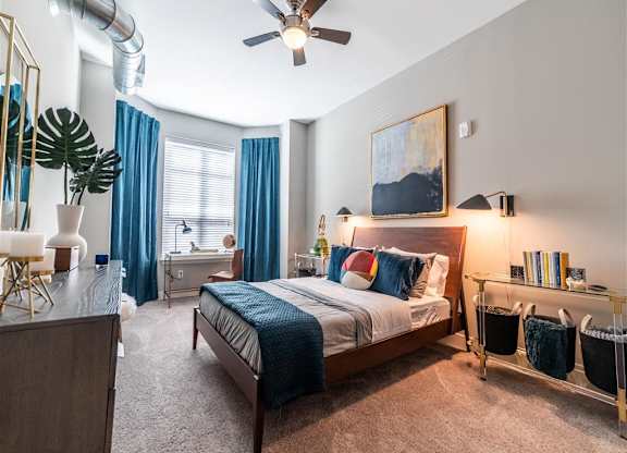 Bedroom With Ceiling Fan at The Foundry, Indiana, 46617