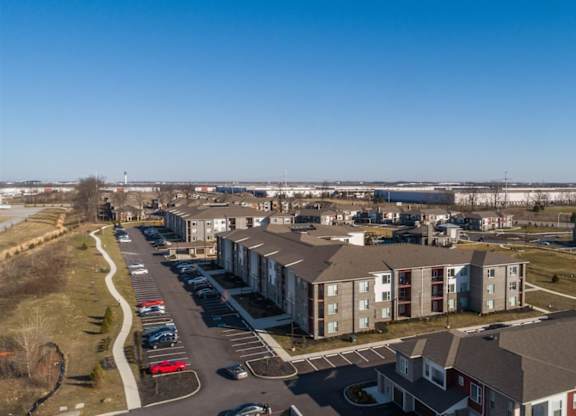 Aerial view at Echo Park at Perry Crossing Apartments, Plainfield, IN