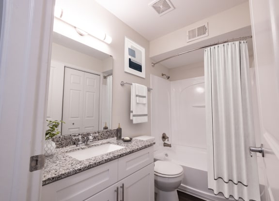 Bathroom With Bathtub View at Monon Living, Indianapolis