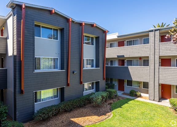A Building with Grey Walls at 215 Bayview Apartments, California