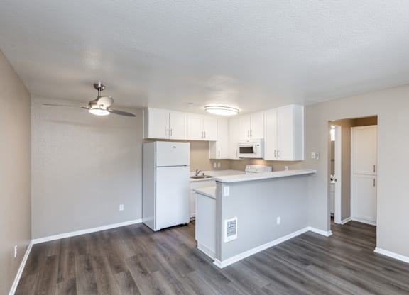 Kitchen with White Cabinets at 215 Bayview Apartments, California, 94901