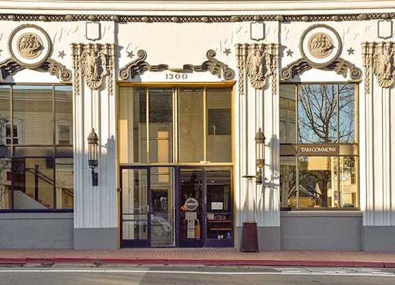 Exterior view of shop window at 215 Bayview Apartments, San Rafael, 94901