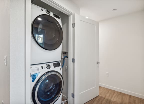 a front loading washer and dryer in a laundry room at 38° NORTH, California