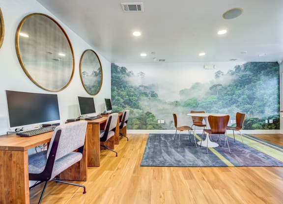 Business Center with computers and seating at BELLA VISTA AT HILLTOP, California, 94806