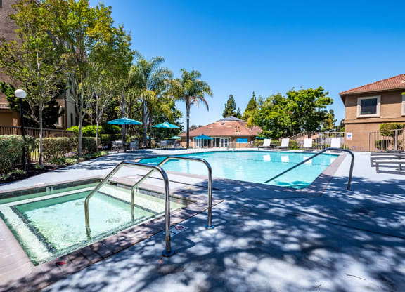 Pool and Spa area with seating at BELLA VISTA AT HILLTOP, Richmond, California