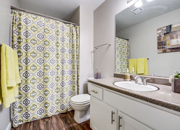 Bathroom with shower and vanity at BELLA VISTA AT HILLTOP, California, 94806