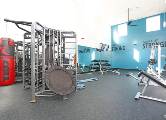 Fitness Center with Weight Equipment Bella Vista at Hilltop Apartments for rent in Richmond CA 94806