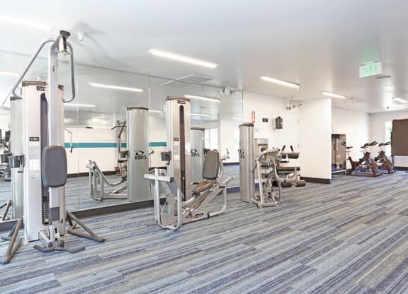 Richmond, CA Apartments for Rent - Bella Vista at Hilltop Fitness Center with treadmills, ellipticals, and more