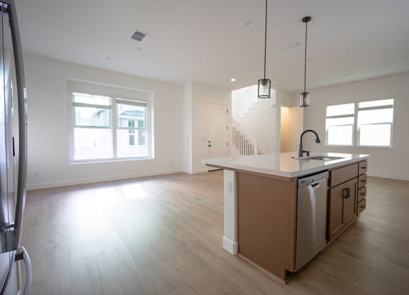 living area with kitchen at Crocker Village – Single Family Homes, Sacramento California ? 