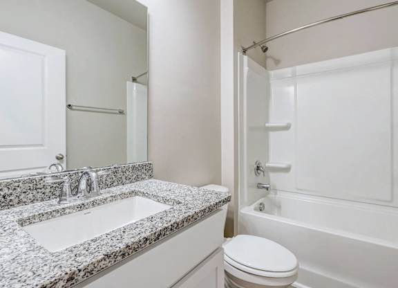 a bathroom with a sink and a toilet and a shower