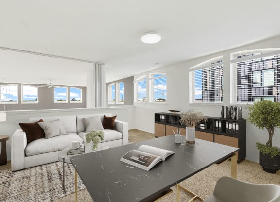 Uptown lake with loft designed as an office