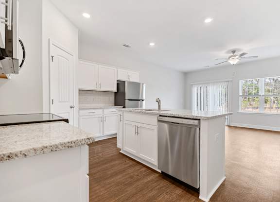 Cottonvale Towns in Savannah, GA photo of kitchen with open concept view of living room