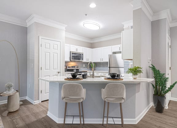 The Asher at Sugarloaf apartments in Lawrenceville Georgia photo of upgraded kitchen