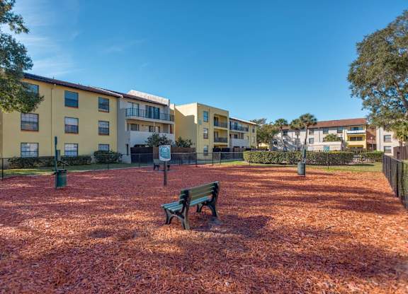Fenced bark park for pets at Belara Lakes apartments near Egypt Lake / Lowry Park in Tampa, Florida