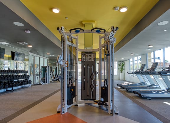 South Scottsdale Apartments - Lucent Scottsdale - fitness center with cardio and strength training equipment