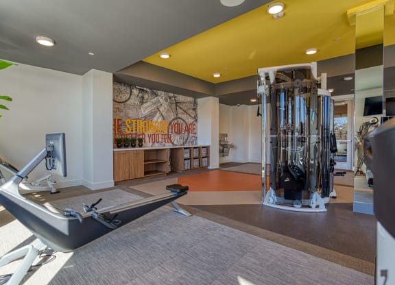 South Scottsdale Apartments - Lucent Scottsdale - fitness center with cardio and weight machines