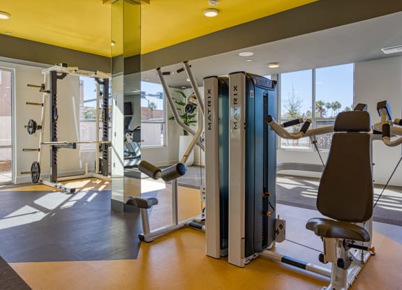 South Scottsdale Apartments - Lucent Scottsdale - fitness center with cardio and strength training equipment