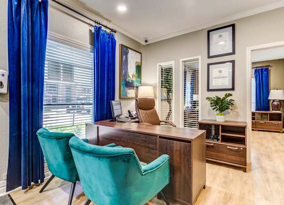 Modern leasing office at Artisan West apartments near Westchase and Alief