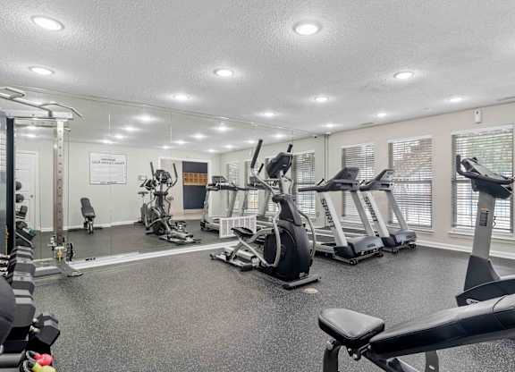 Fitness center at Ashford at Spring Lake apartments in Atlanta near Brookhaven