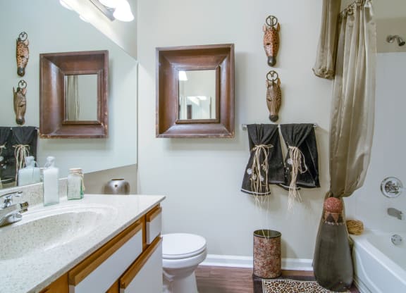 Enclave at Wolfchase Apartments in Cordova Tennessee photo of bathroom with toilet and vanity